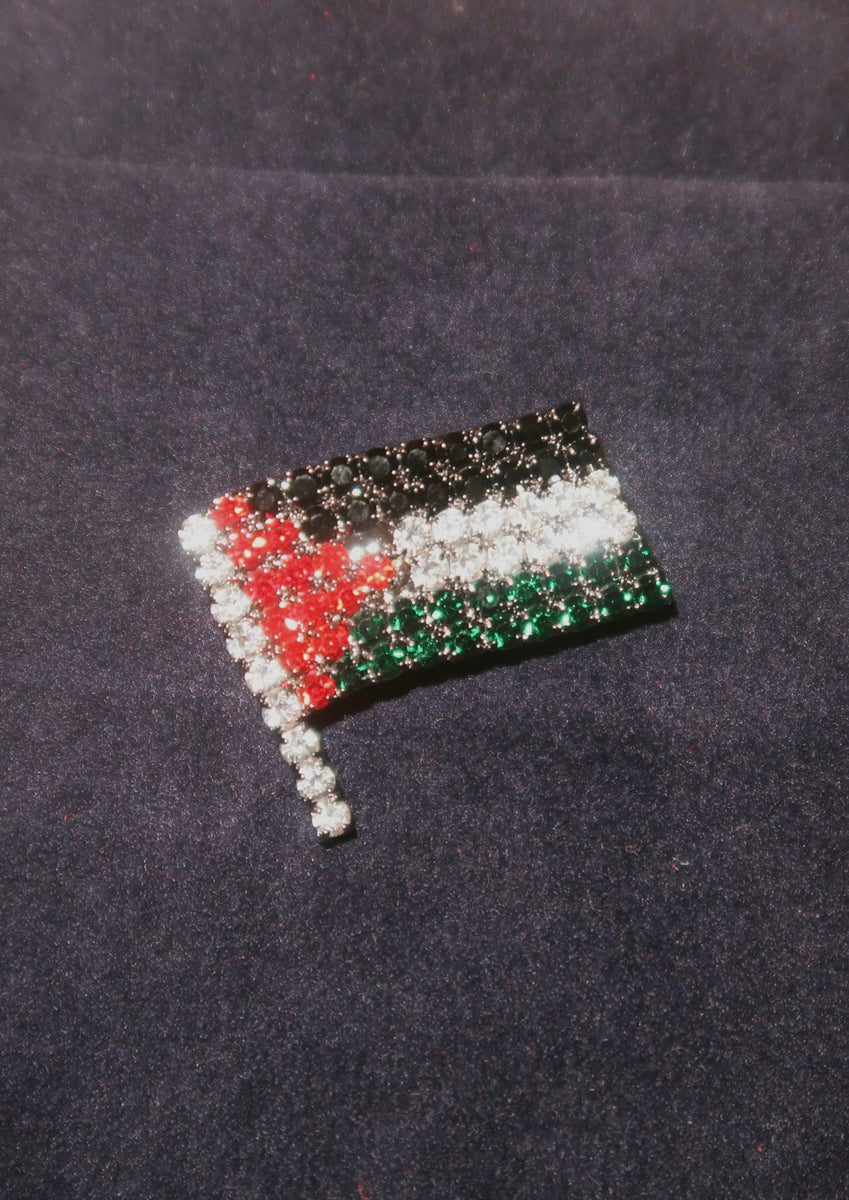 Palestine Flag Pin Brooch Country Palestine National Emblem Flag