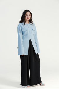 Sky Blue Utility Slit Tunic