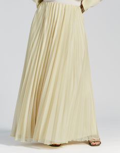 Melon Pleated Chiffon Skirt