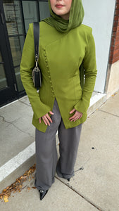 Fern Green Buttoned Blazer Tunic