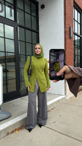 Fern Green Buttoned Blazer Tunic