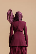 Load image into Gallery viewer, Burgundy Buttoned Blazer Tunic
