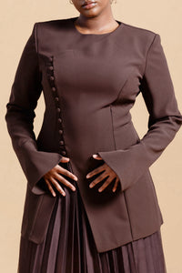 Espresso Buttoned Blazer Tunic