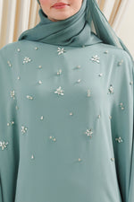 Load image into Gallery viewer, Sea Green Beaded Kaftan Gown
