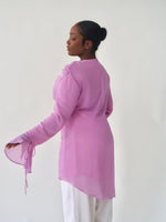 Load image into Gallery viewer, Orchid Pink Draped Rose Tunic
