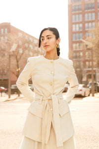 Pearl Cream SE Belted Jacket