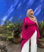 Load image into Gallery viewer, Fuchsia Asymmetric Slit Tunic
