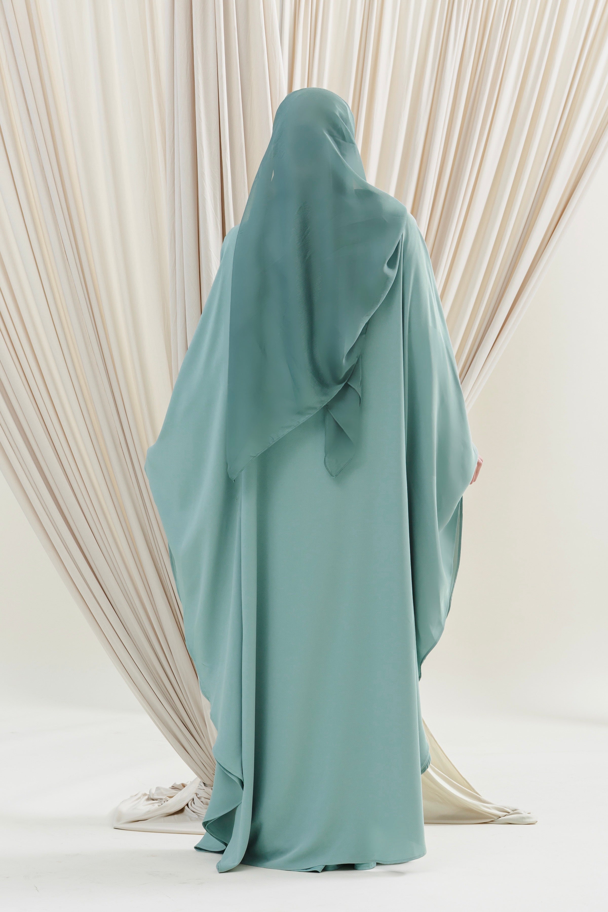 Sea Green Beaded Kaftan Gown