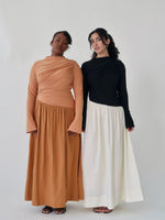 Load image into Gallery viewer, Copper Asymmetric Draped Dress
