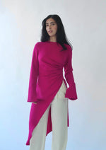 Load image into Gallery viewer, Fuchsia Asymmetric Slit Tunic
