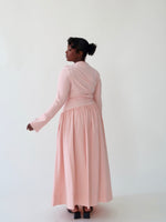 Load image into Gallery viewer, Crepe Blush Asymmetric Draped Dress
