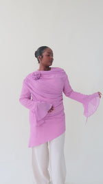 Load and play video in Gallery viewer, Orchid Pink Draped Rose Tunic

